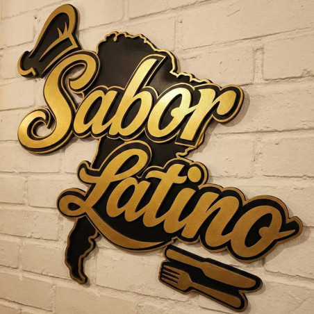Letrero logo interior | madera MDF | 60x40 | 2 colores
