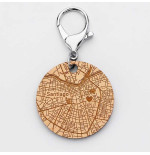 Llavero Personalizado Souvenir ciudades y lugares | Madera y grabado | 4x4 cm | con mosquetón